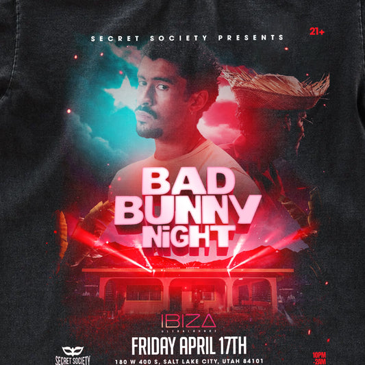 Bad Bunny Night Salt Lake City Vintage Fan Tee | Latino Night Party Graphic Shirt | Dark Washed Event Tee