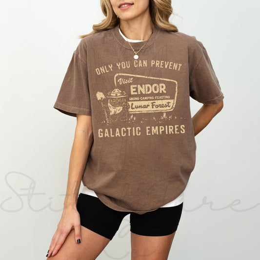 Visit Endor Forest Moon Tee | Galactic Empire Parody Comfort Colors Shirt | Sci-Fi Outdoor Adventure Tee