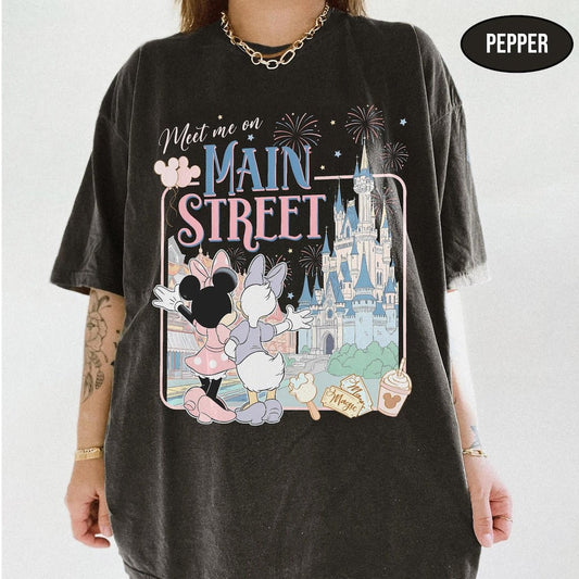 Meet Me On Main Street Vintage Comfort Colors Tee | Theme Park Friends Graphic Shirt | Magical Castle Tee - Tuli Clothing