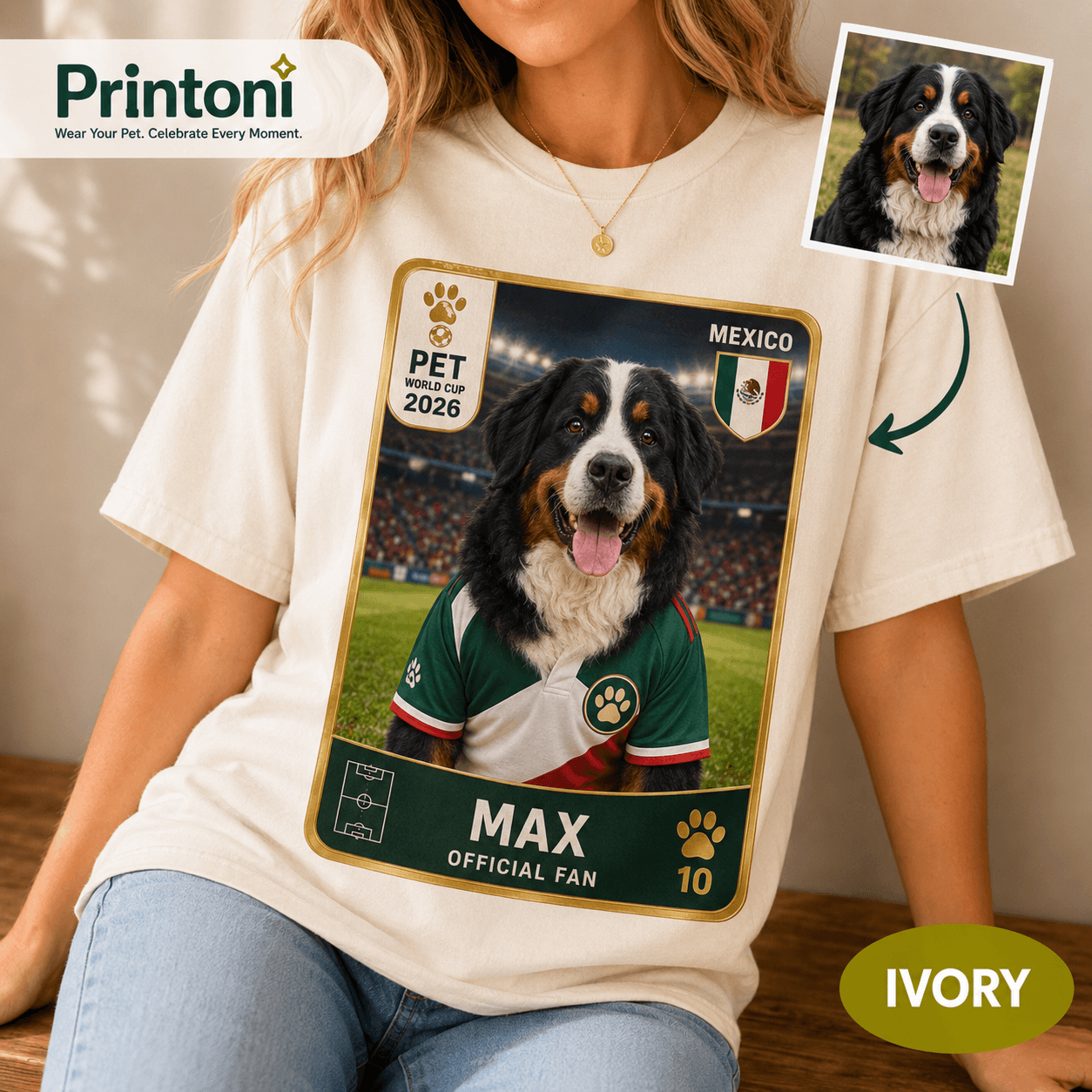Custom Soccer Pet Shirt from Photo, Personalized Football Fan Dog Cat Tee with Name & Country, Soccer 2026 Gift, Comfort Colors