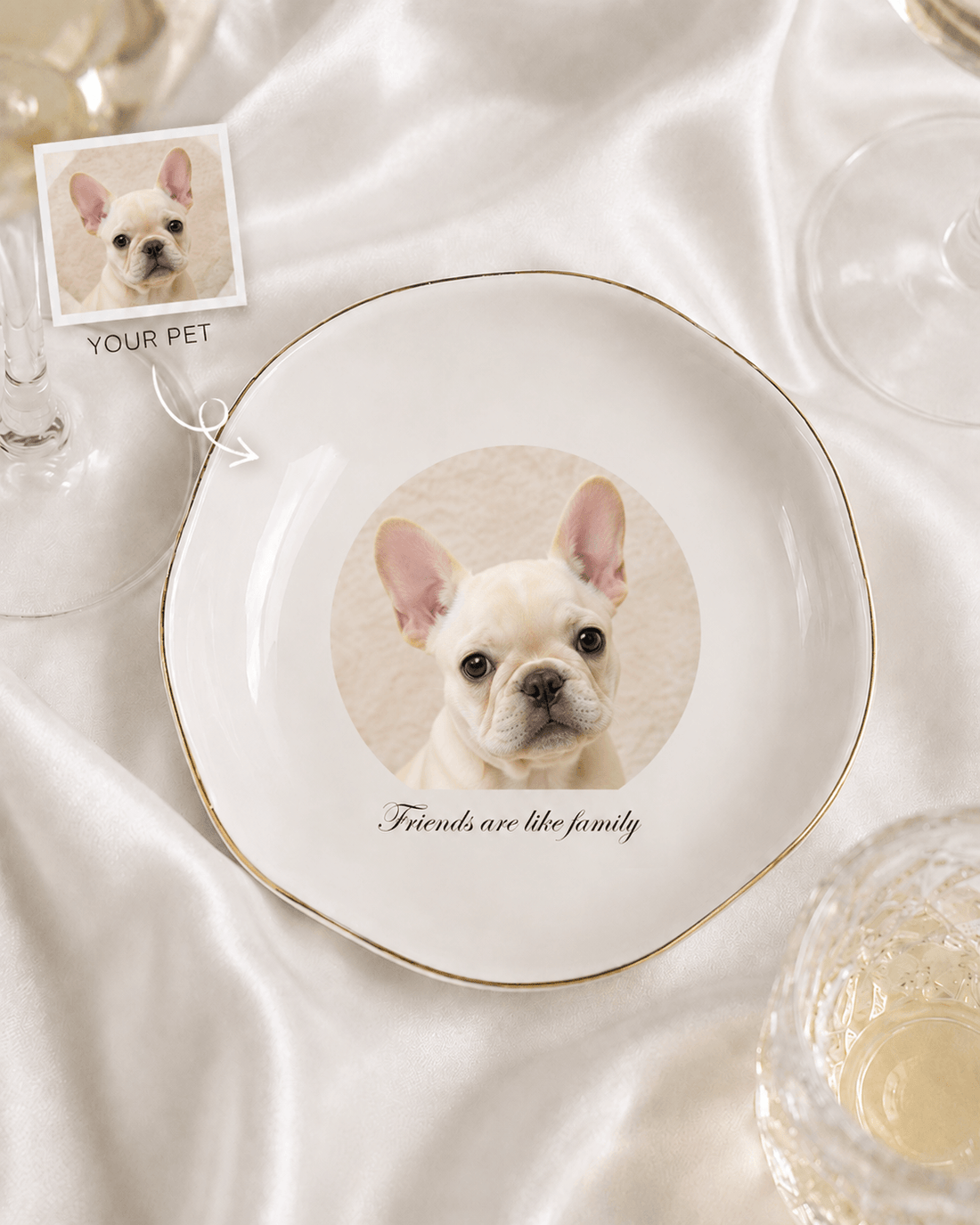 Custom Pet Portrait Plate from Photo – Personalized Dog Cat Ceramic Keepsake Gift
