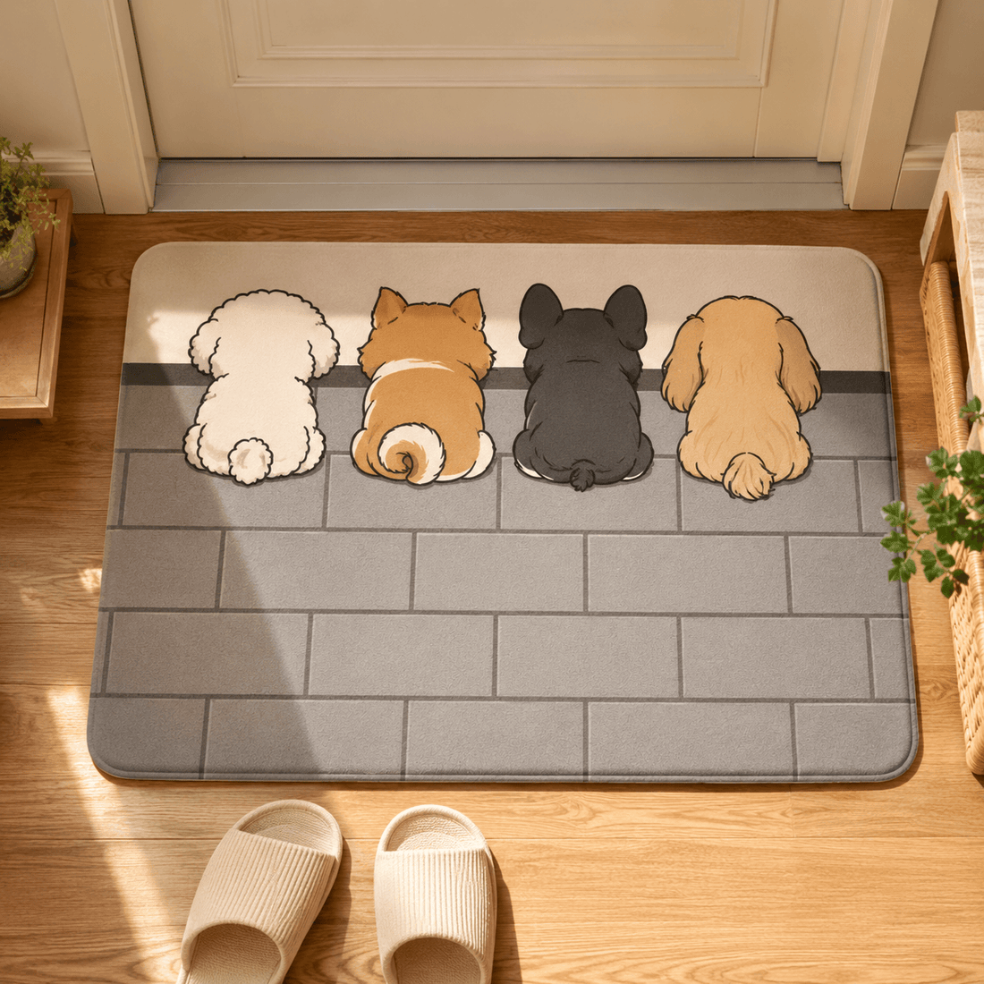 Cute Cat Bath Mat – Funny Cats from Behind Non-Slip Bathroom Rug