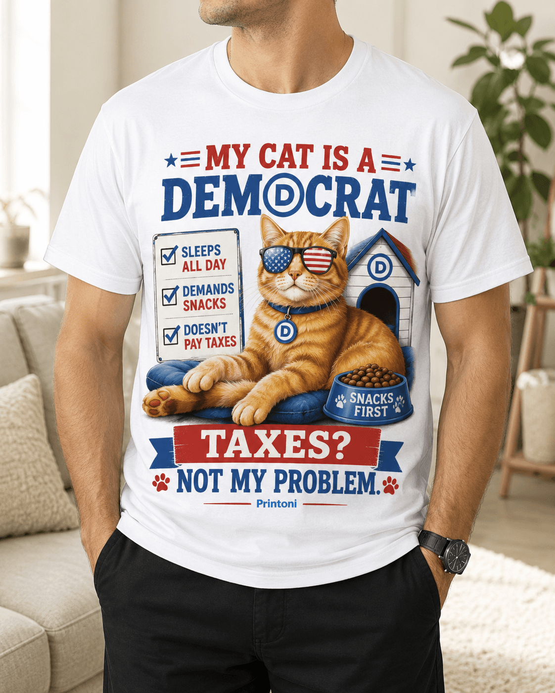 My Dog Is A Democrat Shirt, Funny Political Dog Tee, Dog Lover Gift, Dog Dad Shirt, Funny Dog Owner Gift