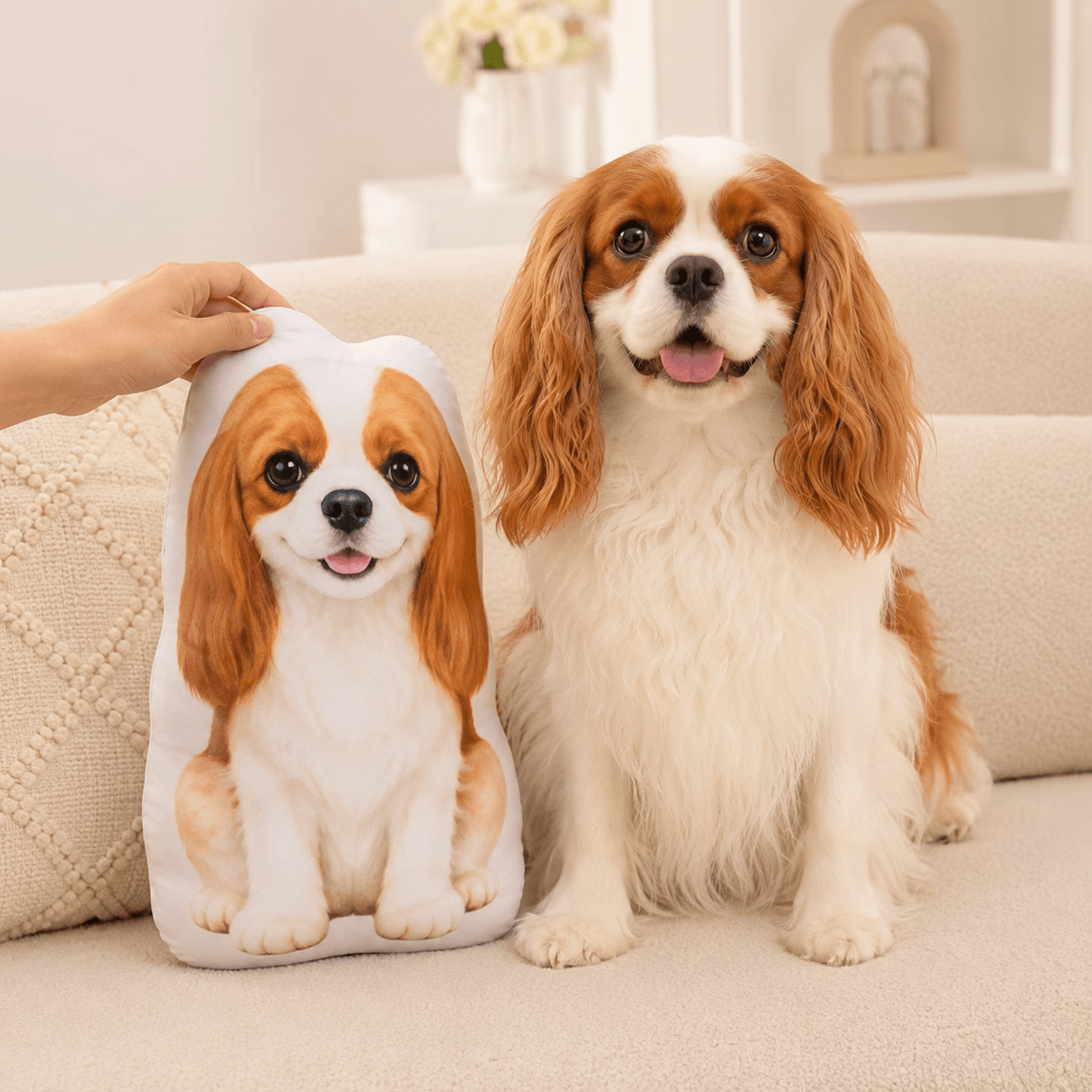 Custom Pet Pillow from Photo – Personalized 3D Dog Cat Shaped Pillow, Pet Lover Gift