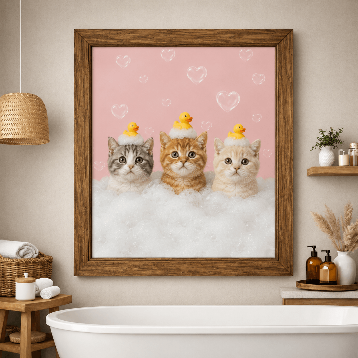 Custom Dog Portrait Print | Funny Pet Bath Art | Personalized Dog Gift | Bathroom Wall Decor - Printoni