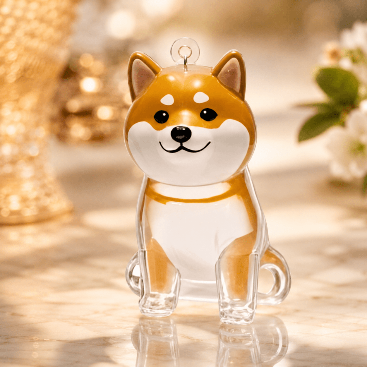 Custom Pet Fur Keepsake Ornament – Personalized Dog Memorial Glass Figurine, Pet Loss Gift