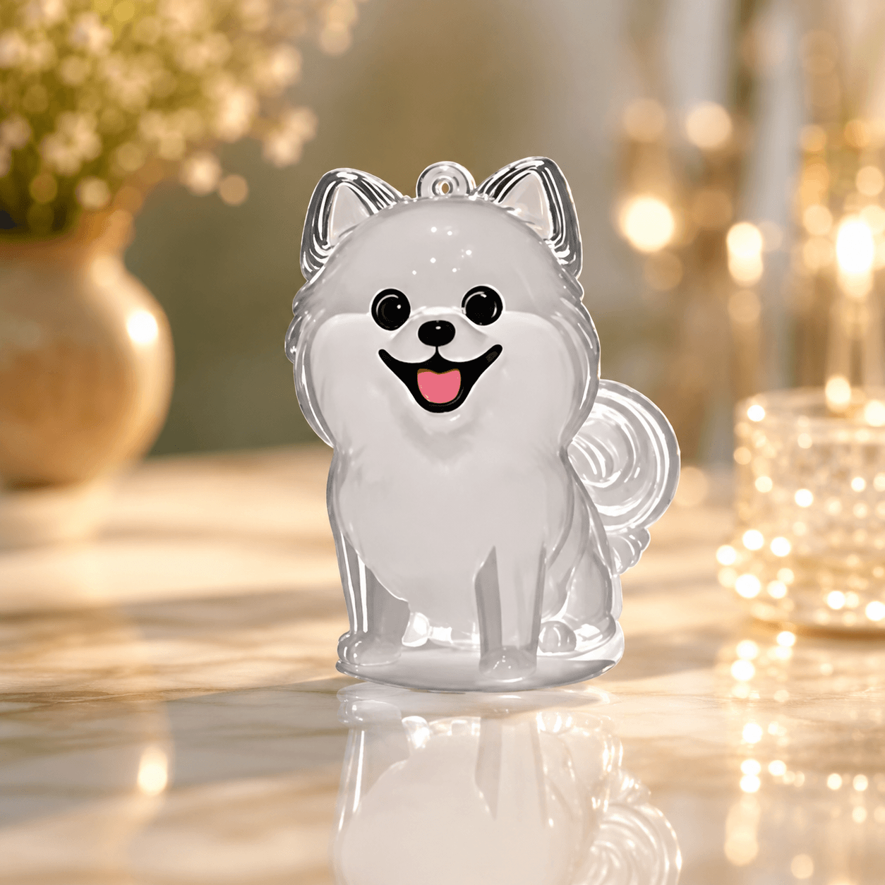 Custom Pet Fur Keepsake Ornament – Personalized Dog Memorial Glass Figurine, Pet Loss Gift