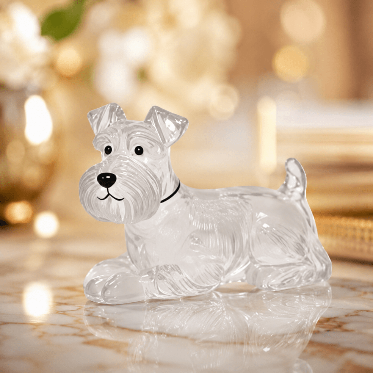 Custom Pet Fur Keepsake Ornament – Personalized Dog Memorial Glass Figurine, Pet Loss Gift