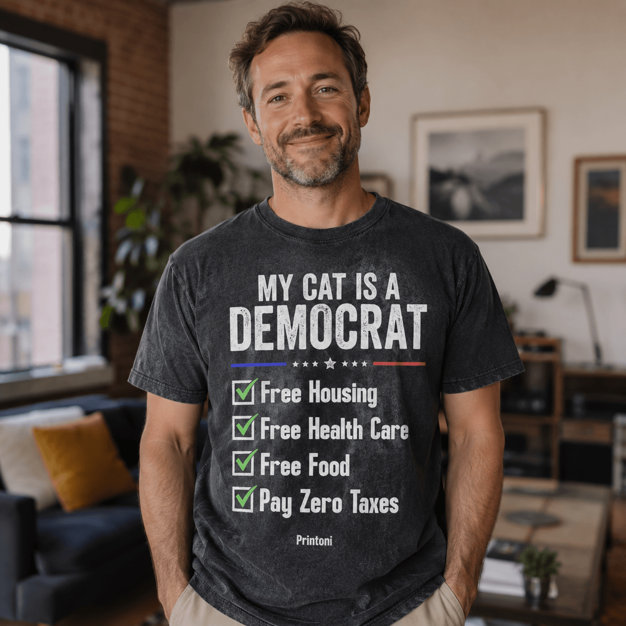 My Dog Is A Democrat Shirt, Funny Political Dog Tee, Dog Lover Gift, Dog Dad Shirt, Funny Dog Owner Gift