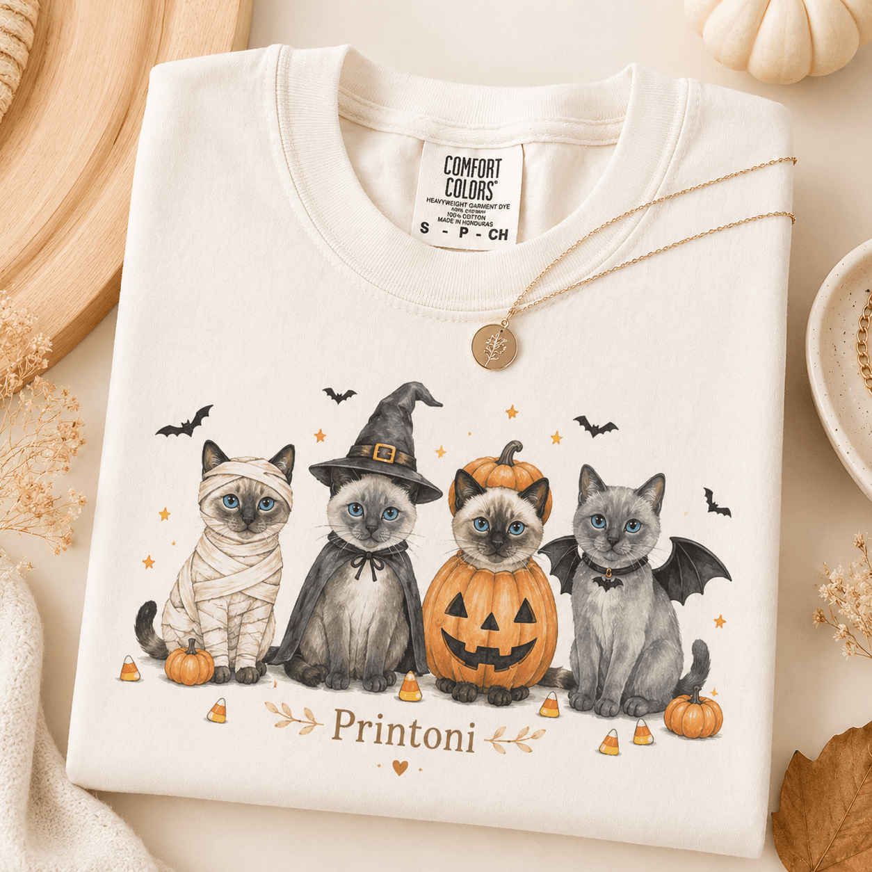 Halloween Pet Shirt, Cute Dog Cat Costume Comfort Colors Tee, Spooky Season Dog Lover Gift, Fall Pumpkin Ghost Cat Shirt