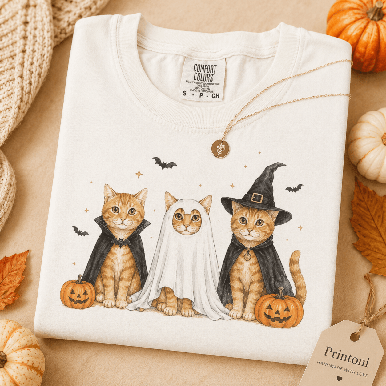 Halloween Pet Shirt, Cute Dog Cat Costume Comfort Colors Tee, Spooky Season Dog Lover Gift, Fall Pumpkin Ghost Cat Shirt