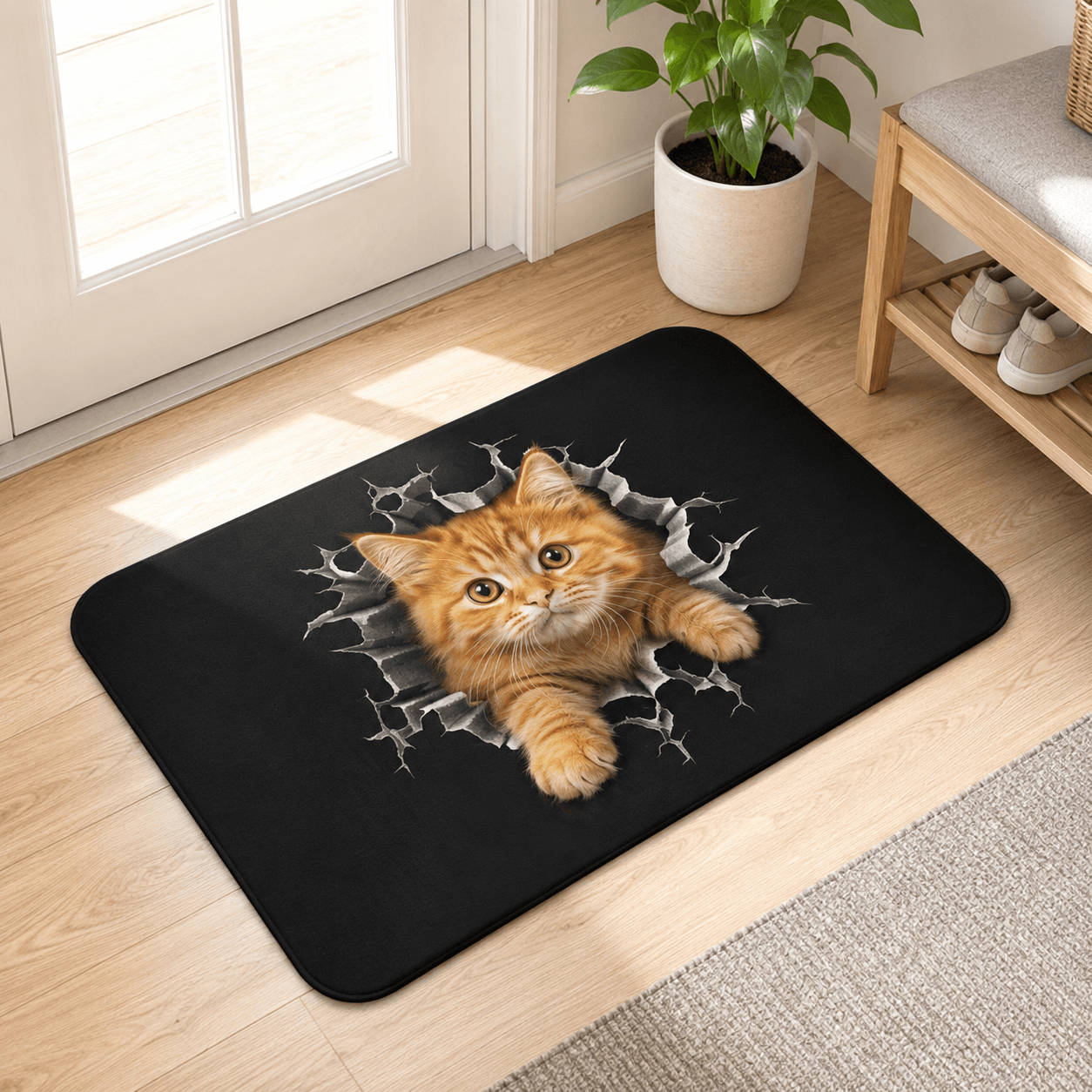 3D Dog Doormat – Funny Realistic Golden Retriever Door Mat, Cute Dog Lover Gift Decor
