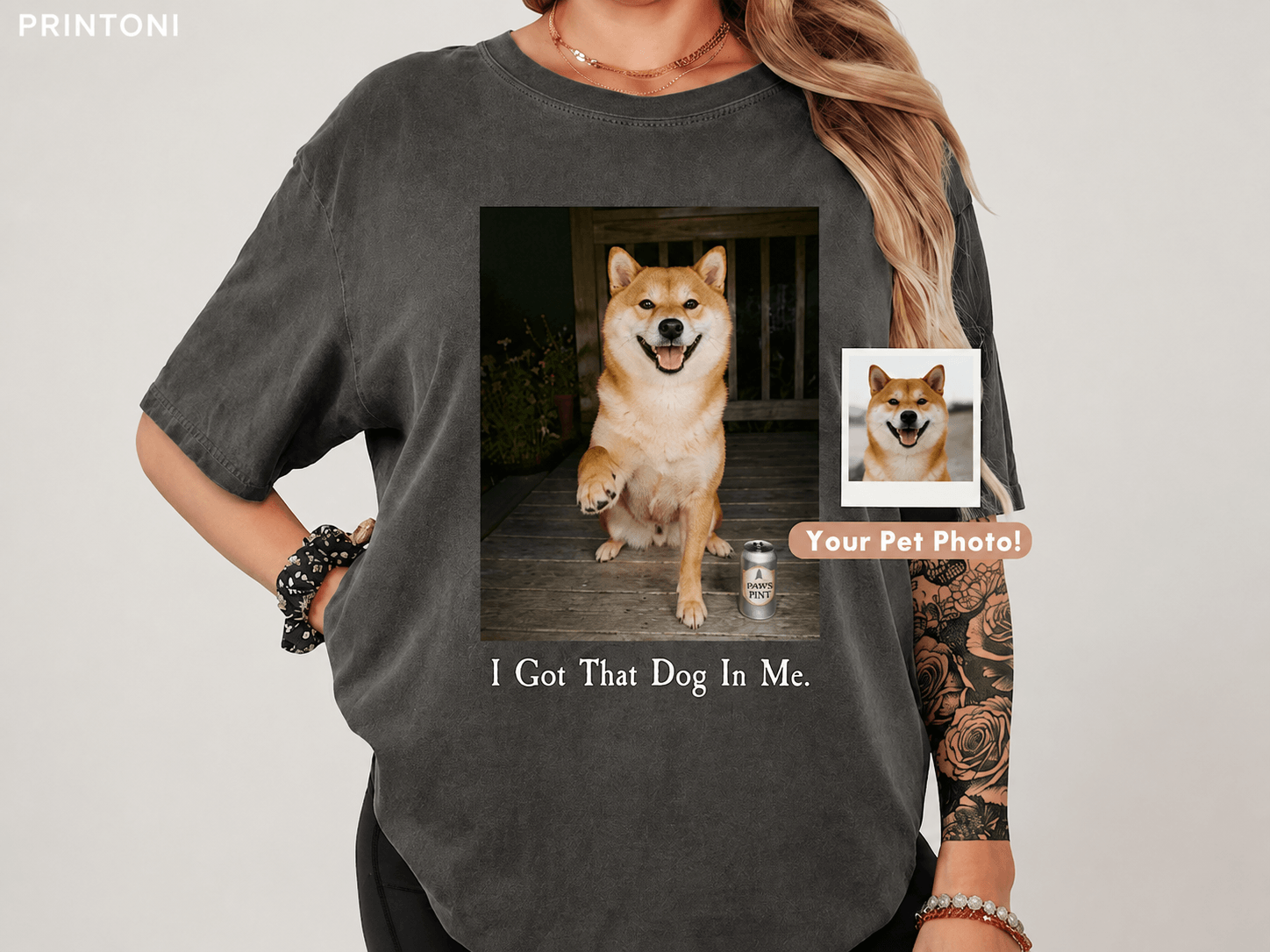 I Got That Dog In Me Shirt, Custom Dog Photo Tee from Photo, Personalized Funny Dog Lover Gift, Dog Mom Dad Shirt
