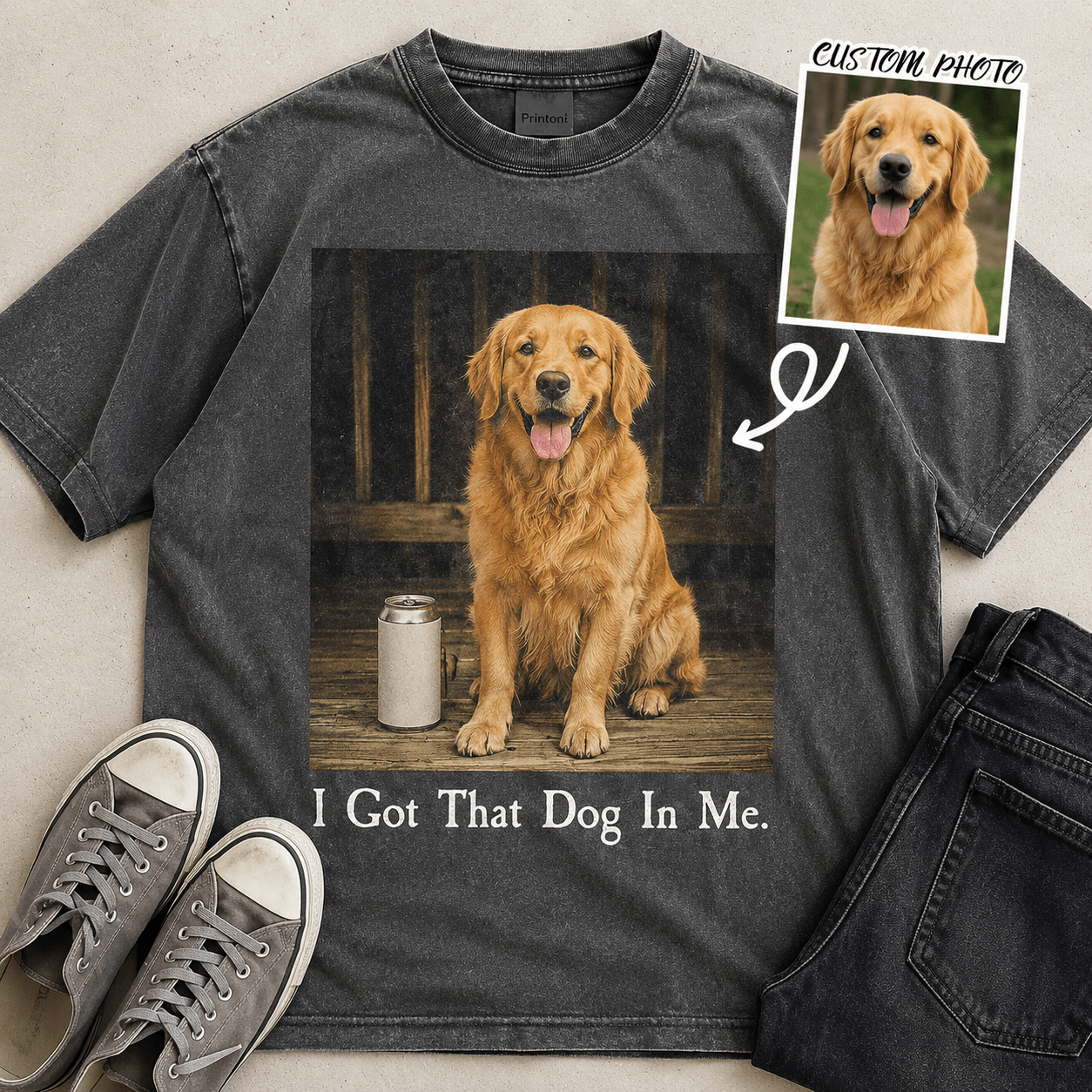 I Got That Dog In Me Shirt, Custom Dog Photo Tee from Photo, Personalized Funny Dog Lover Gift, Dog Mom Dad Shirt