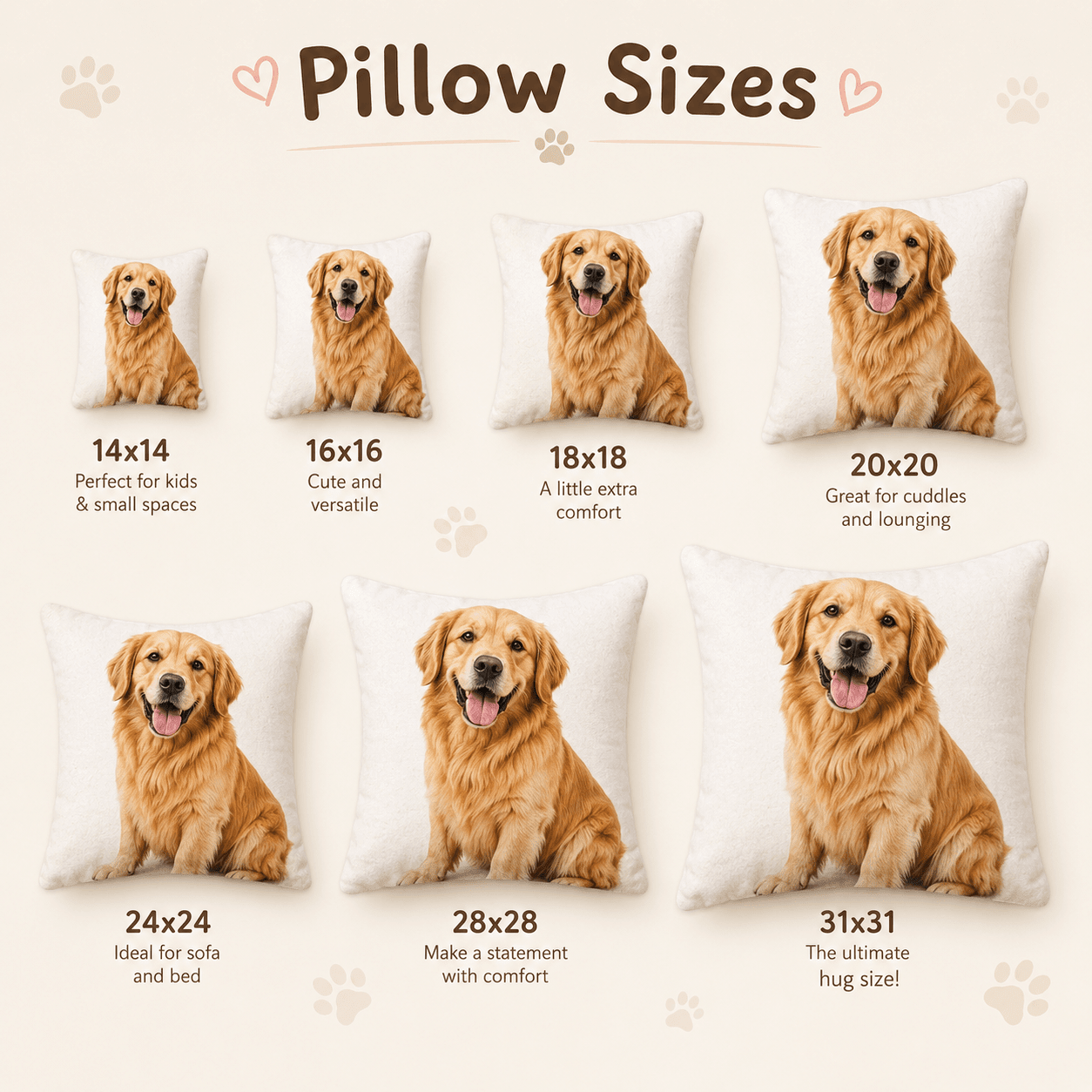 Custom Pet Pillow from Photo, Personalized 3D Dog Cat Pillow – Pet Memorial Gift & Dorm Decor - Printoni