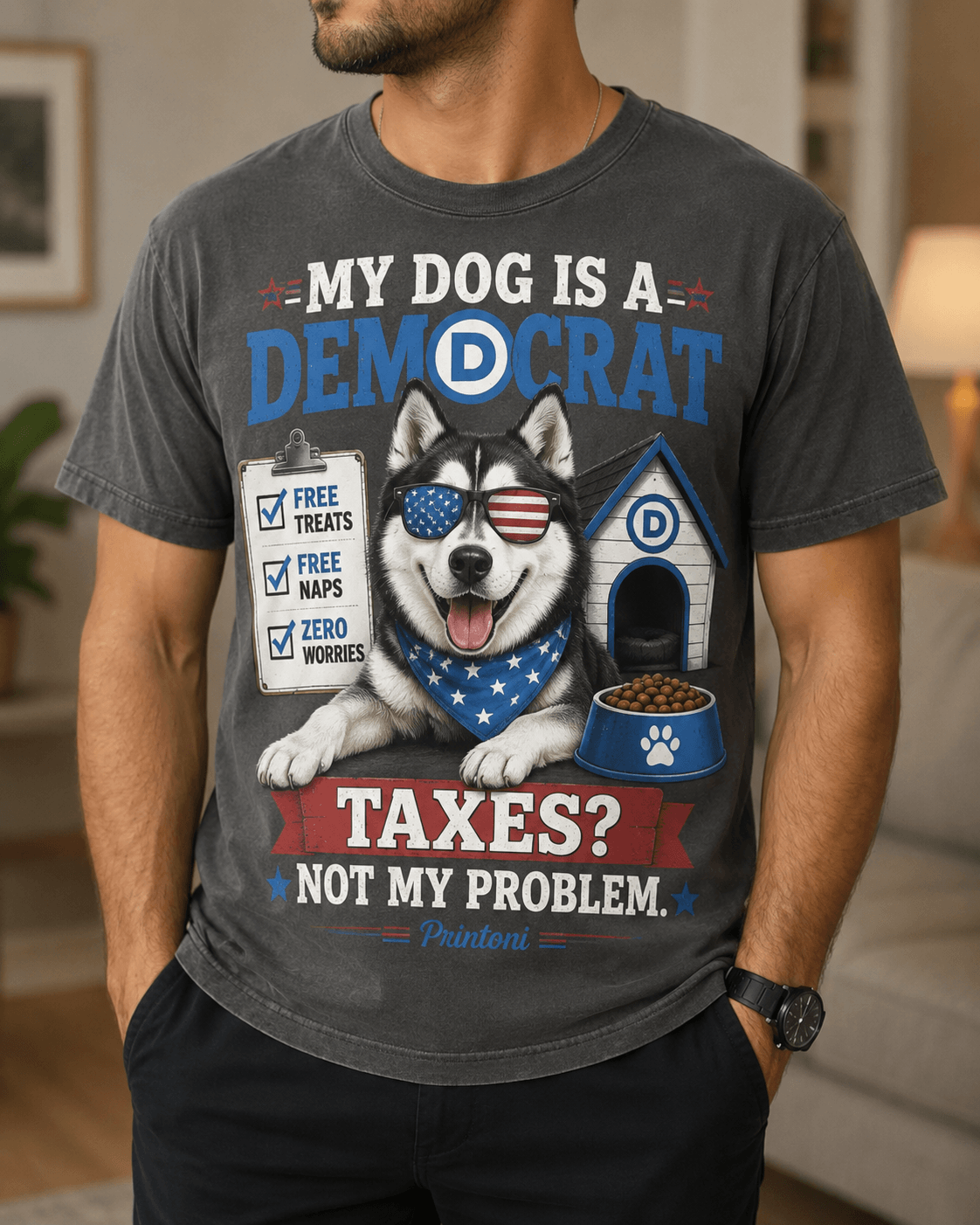 My Dog Is A Democrat Shirt, Funny Political Dog Tee, Dog Lover Gift, Dog Dad Shirt, Funny Dog Owner Gift