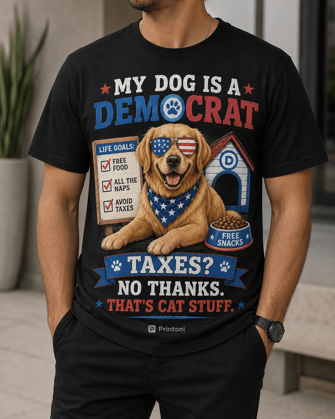 My Dog Is A Democrat Shirt, Funny Political Dog Tee, Dog Lover Gift, Dog Dad Shirt, Funny Dog Owner Gift