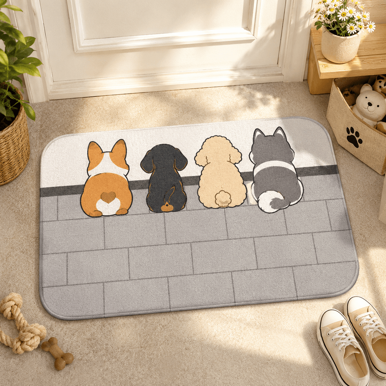 Cute Cat Bath Mat – Funny Cats from Behind Non-Slip Bathroom Rug