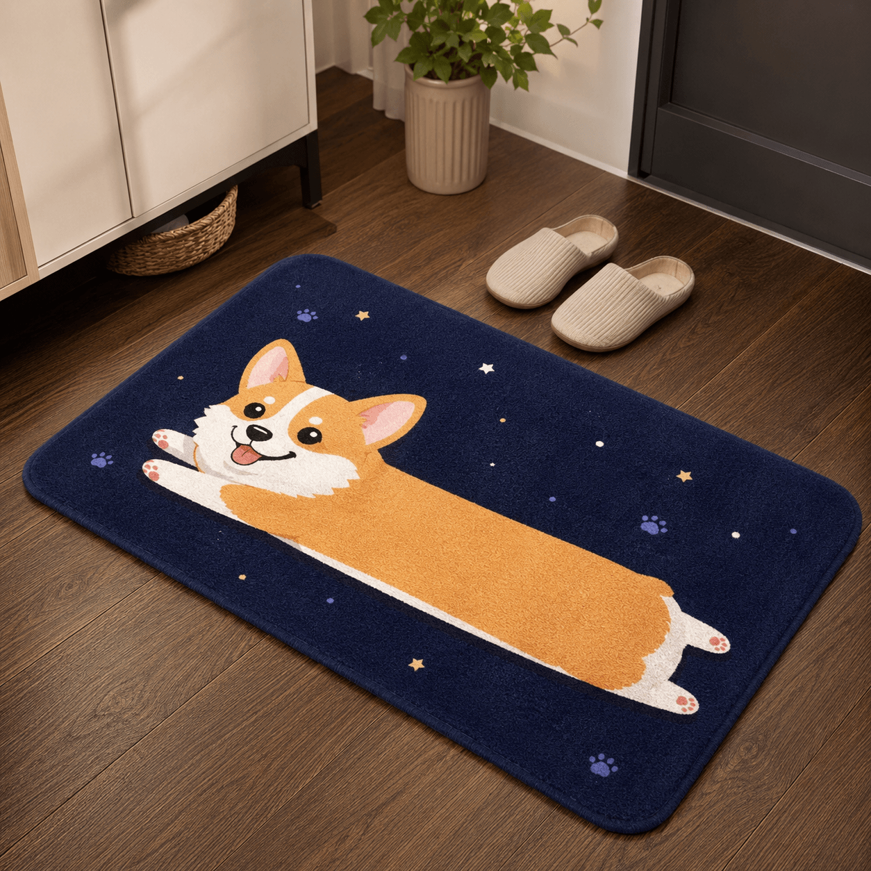 Cute Long Cat Doormat – Funny Stretched Cat Door Mat for Cat Lovers, Home Entrance Decor