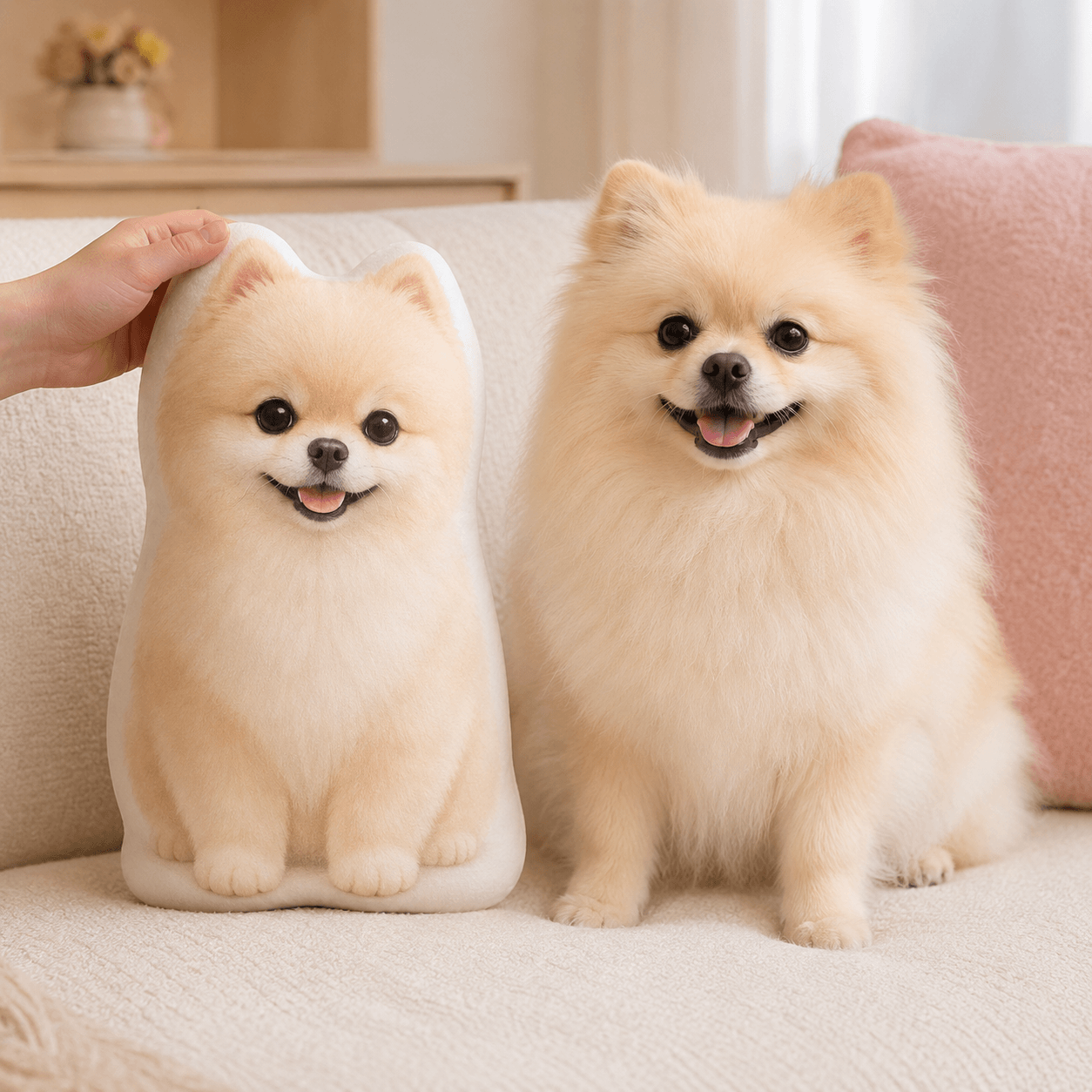 Custom Pet Pillow from Photo – Personalized 3D Dog Cat Shaped Pillow, Pet Lover Gift
