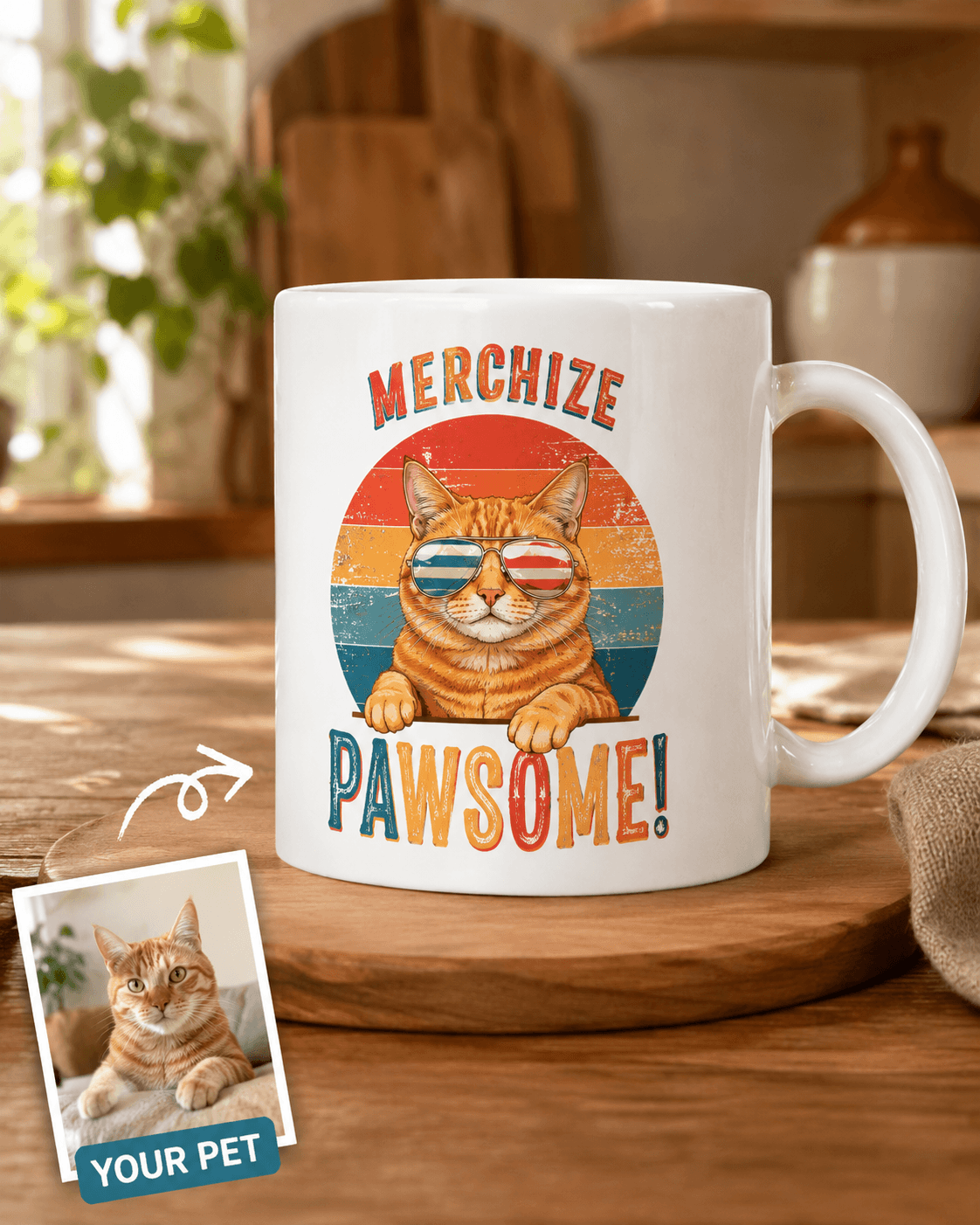 Custom Pet Mug from Photo – Personalized Pawsome Cat & Dog Gift