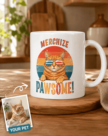 Custom Pet Mug from Photo – Personalized Pawsome Cat & Dog Gift