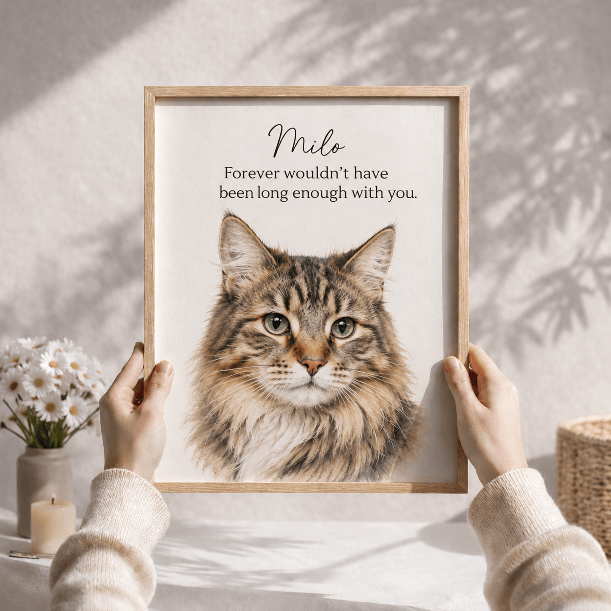 Custom Cat Memorial Canvas Print | Personalized Pet Portrait from Photo | Sympathy Gift for Dog Loss - Printoni