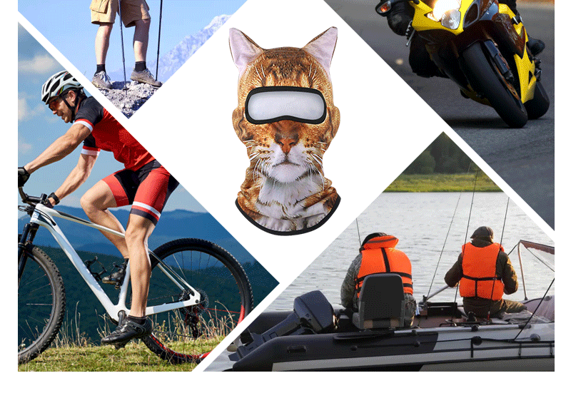 Amazon's New Product, Funny Outdoor Cycling 3D Animal Mask, Sweat-Absorbent and Cute Cat Series Sun Protection Hood