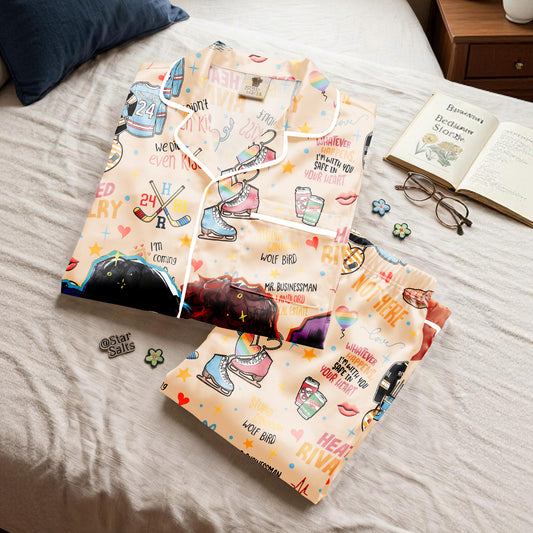 Heated Rivalry Pajama Set | HollaNov Book Merch Sleepwear | Rozanov 81 Hollander 24 Fan Gift Set