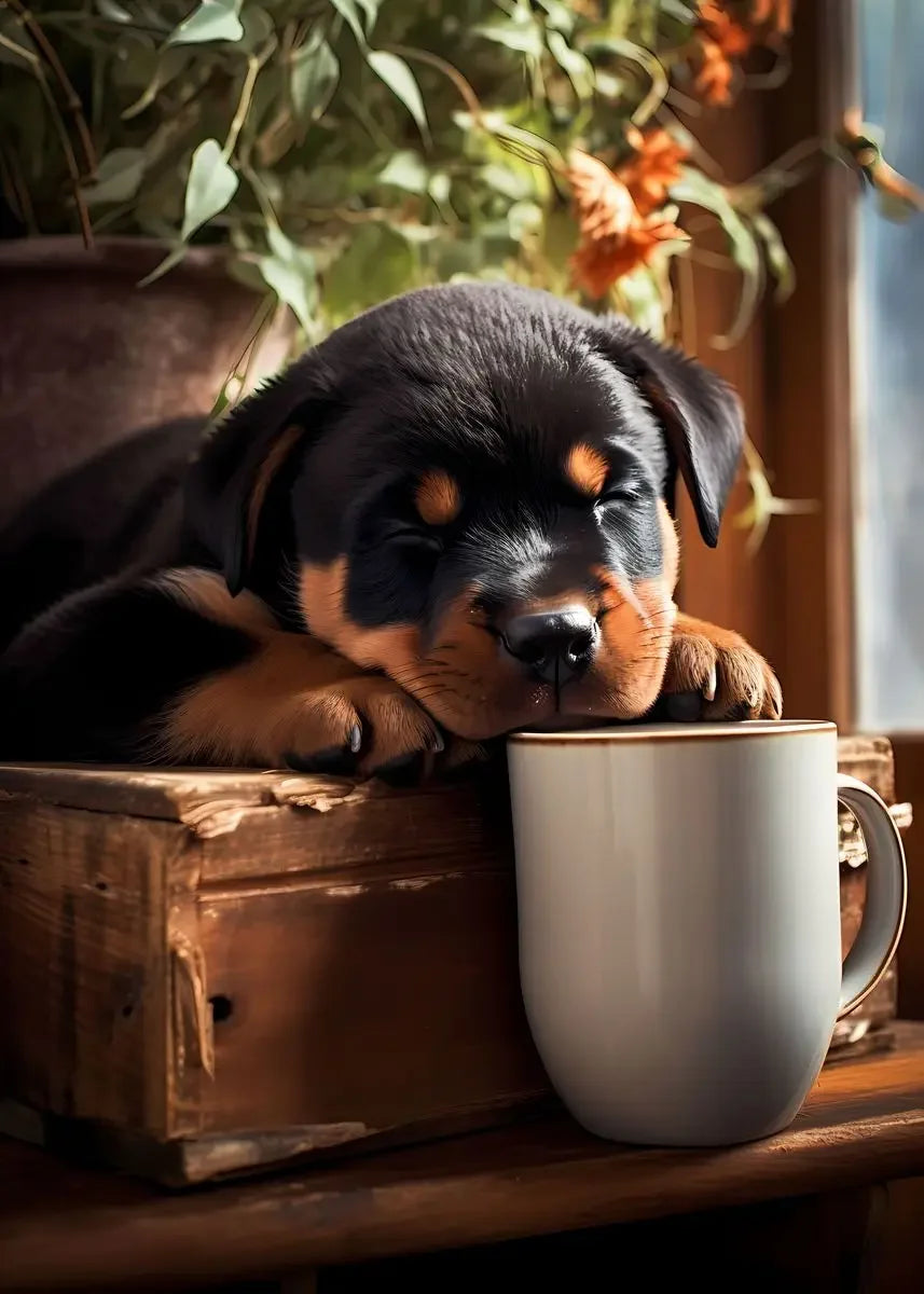Cute Dogs Golden Retriever French Bulldog Pup Coffee Poster Print Canvas Painting Funny Animal Wall Art Kitchen Room Home Decor