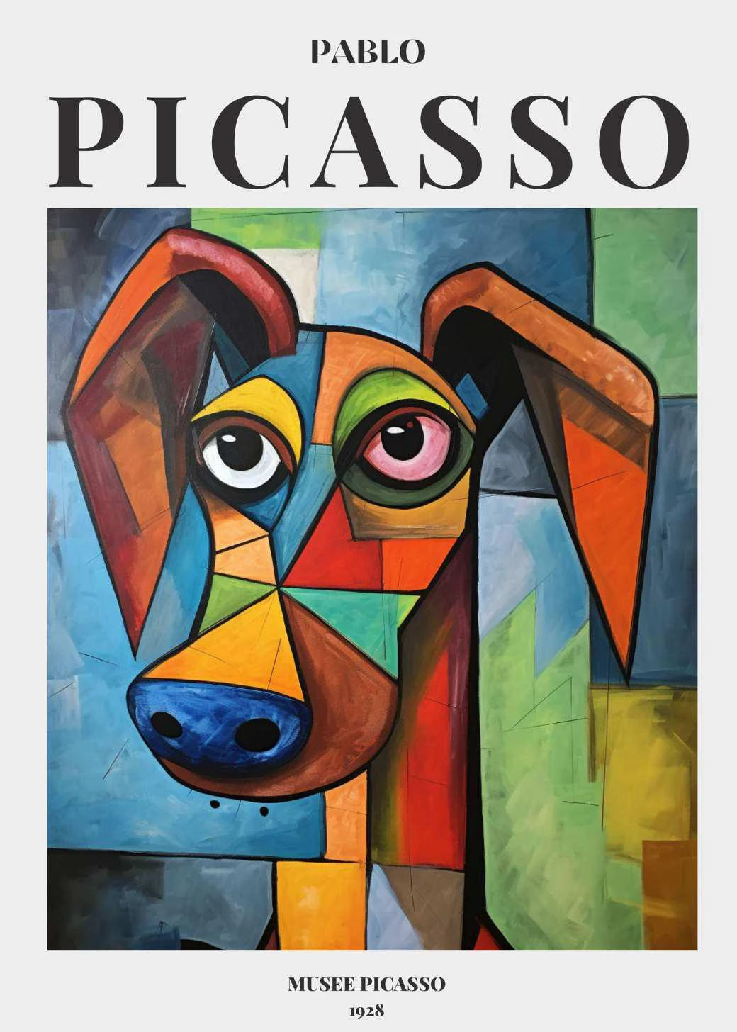 Picasso Exhibition Dog Poster Neutral Beige Vintage Minimalist Prints Canvas Painting Wall Art Pictures Home Room Modern Decor