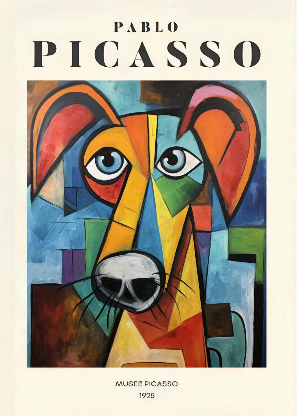 Picasso Exhibition Dog Poster Neutral Beige Vintage Minimalist Prints Canvas Painting Wall Art Pictures Home Room Modern Decor