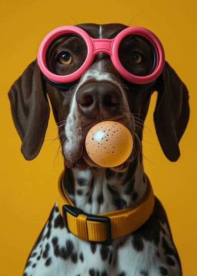 Animals Funny Prints Dog Colorful Bubblegum Sunglasses Poster Samoyed French Bulldog Canvas Painting Wall Art Picture Home Decor
