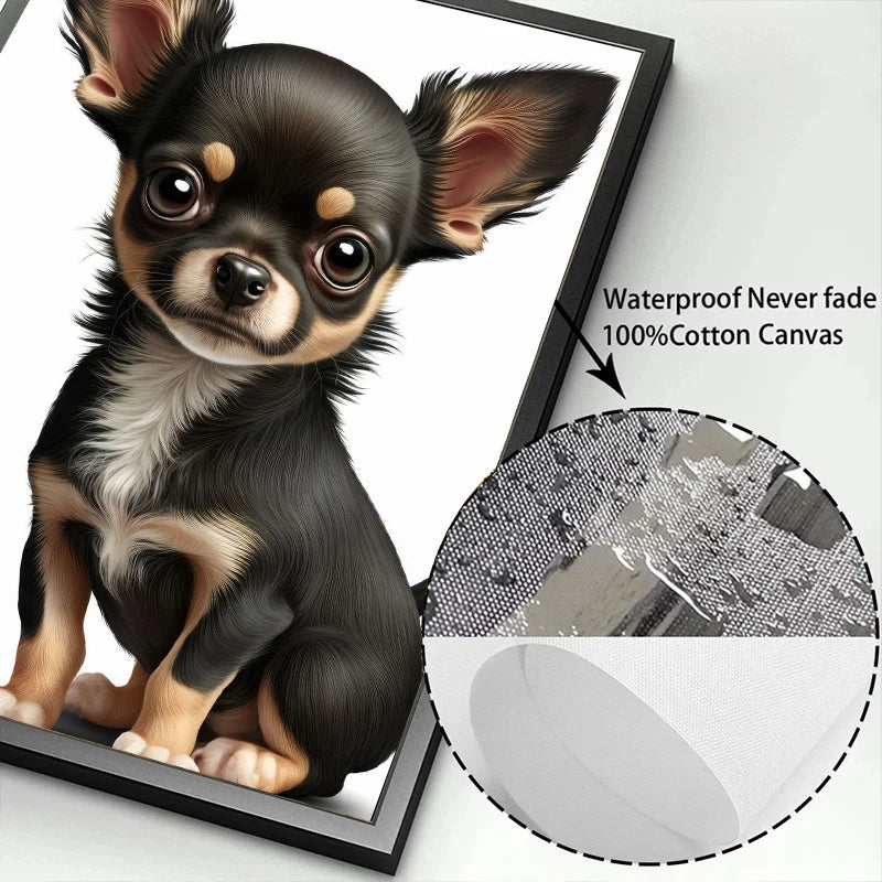 Cute Baby Pet Portrait Canvas Poster Bulldog Schnauzer Chihuahua Painting Animal Dog Art Print Wall Pictures Living Room Decor