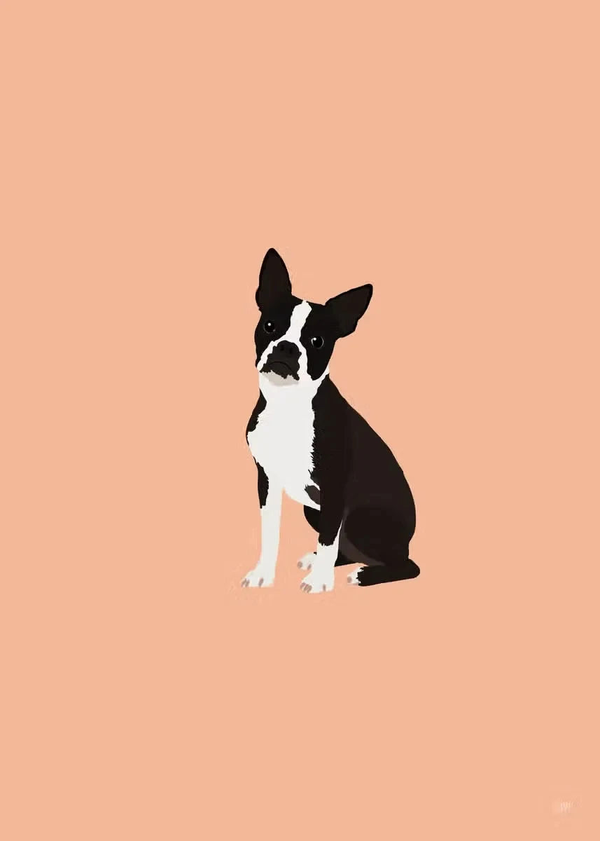 Modern Colorful Abstract Puppy Portrait Poster Wall Art Picture Beagle Koki Bull Dog Canvas Painting Simple Living Room Decor
