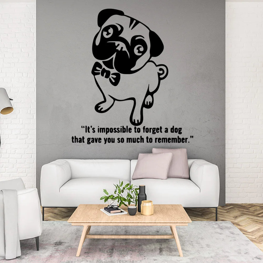 Cartoon Pet dog Wall Stickers Decorative Sticker Home Decor For Kids Rooms Decoration Decal Creative Stickers