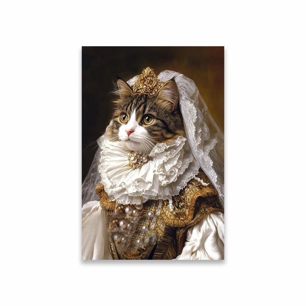 Custom Royal Pet Portrait Poster Personalized Renaissance Dog From Photo Prints Canvas Painting Prints  Gift for Cat Room Decor