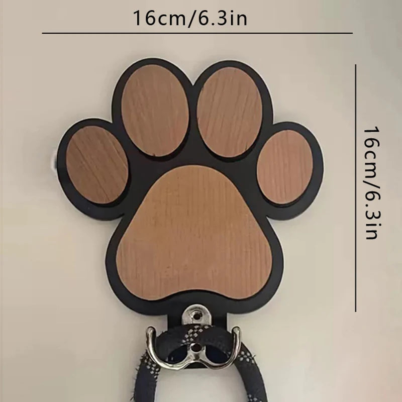 Personalized Wooden Dog Paw Wall Hook Custom Pet Leash Holder Collar Key Coat Rack Home Organization Decor Pet Memorial Gift