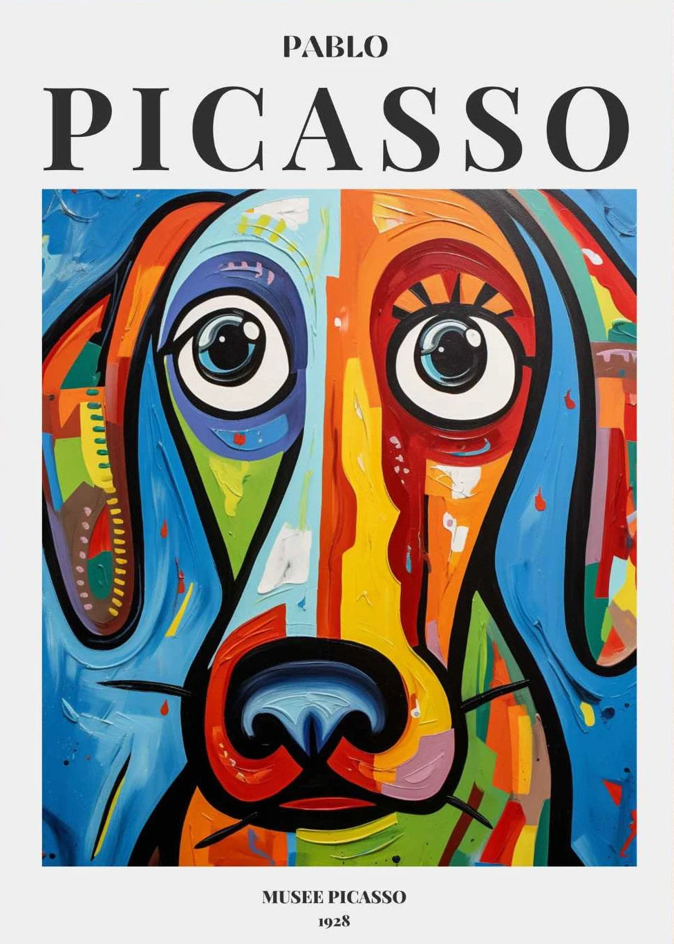Picasso Exhibition Dog Poster Neutral Beige Vintage Minimalist Prints Canvas Painting Wall Art Pictures Home Room Modern Decor