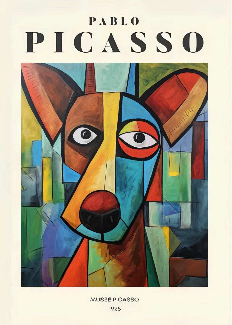 Picasso Exhibition Dog Poster Neutral Beige Vintage Minimalist Prints Canvas Painting Wall Art Pictures Home Room Modern Decor
