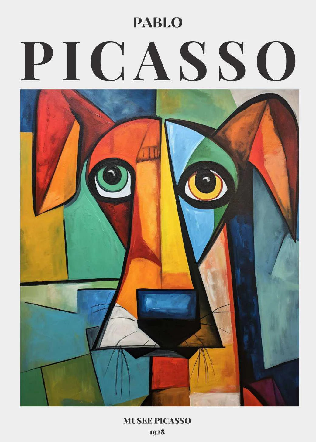 Picasso Exhibition Dog Poster Neutral Beige Vintage Minimalist Prints Canvas Painting Wall Art Pictures Home Room Modern Decor