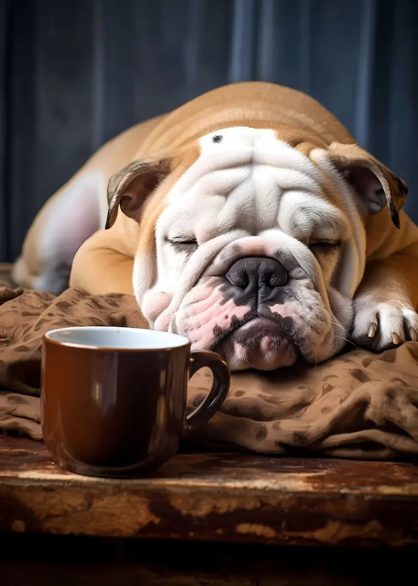 Cute Dogs Golden Retriever French Bulldog Pup Coffee Poster Print Canvas Painting Funny Animal Wall Art Kitchen Room Home Decor