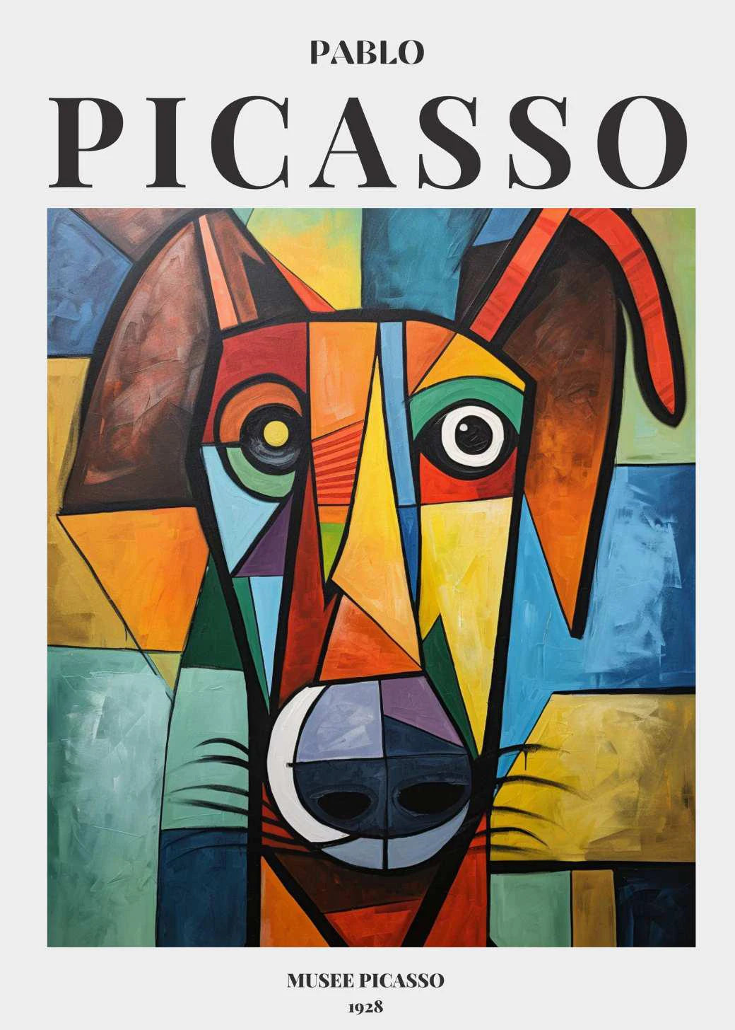 Picasso Exhibition Dog Poster Neutral Beige Vintage Minimalist Prints Canvas Painting Wall Art Pictures Home Room Modern Decor
