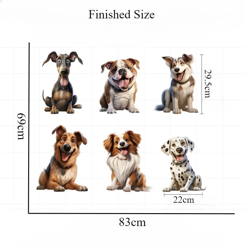 1PC Cartoon Pet Dog Wall Stickers Waterproof Vinyl Decals for Bedroom Living Room Animal Home Decoration DIY Wall Accessories