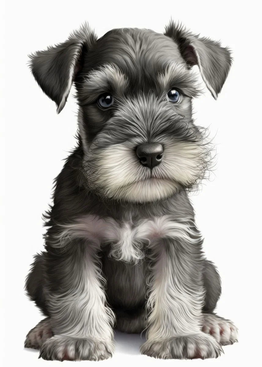 Cute Baby Pet Portrait Canvas Poster Bulldog Schnauzer Chihuahua Painting Animal Dog Art Print Wall Pictures Living Room Decor