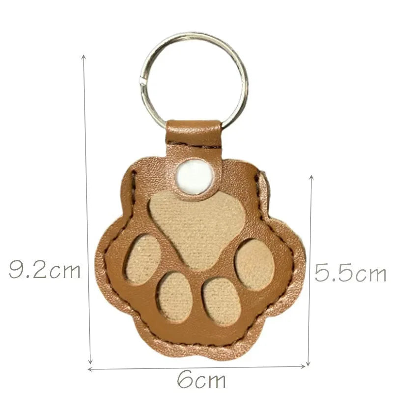 Dog Hair Collector Keychain Leather Pet Memorial Keepsake for Dogs and Cats, Fur Storage Pendant Charm Gift Keychain