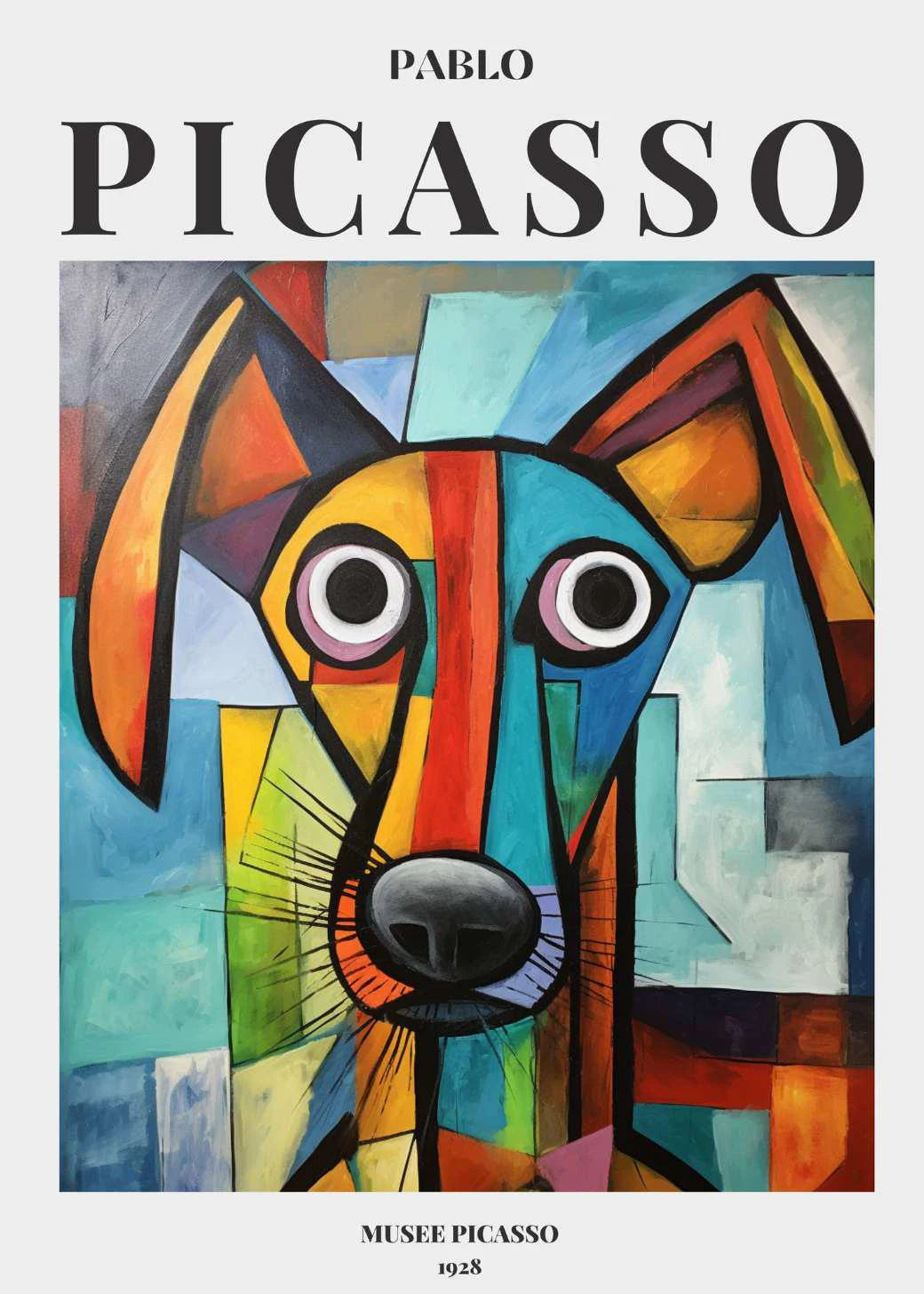 Picasso Exhibition Dog Poster Neutral Beige Vintage Minimalist Prints Canvas Painting Wall Art Pictures Home Room Modern Decor