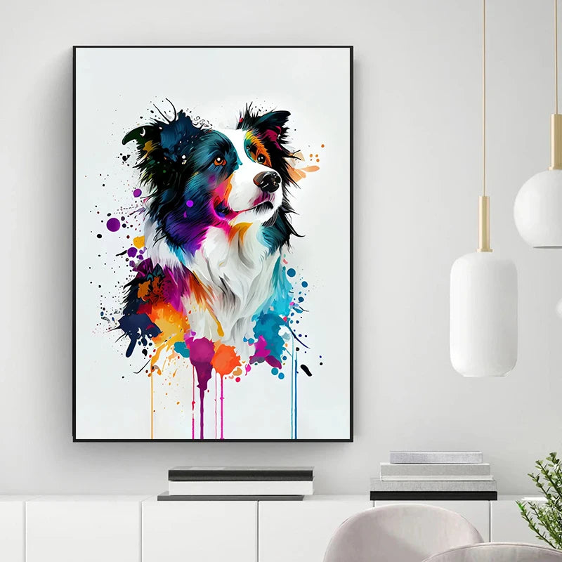 Cute Graffiti Pet Dogs Poster Prints Golden Retriever Border Collie French Bulldog Wall Art Canvas Painting Home Room Decor