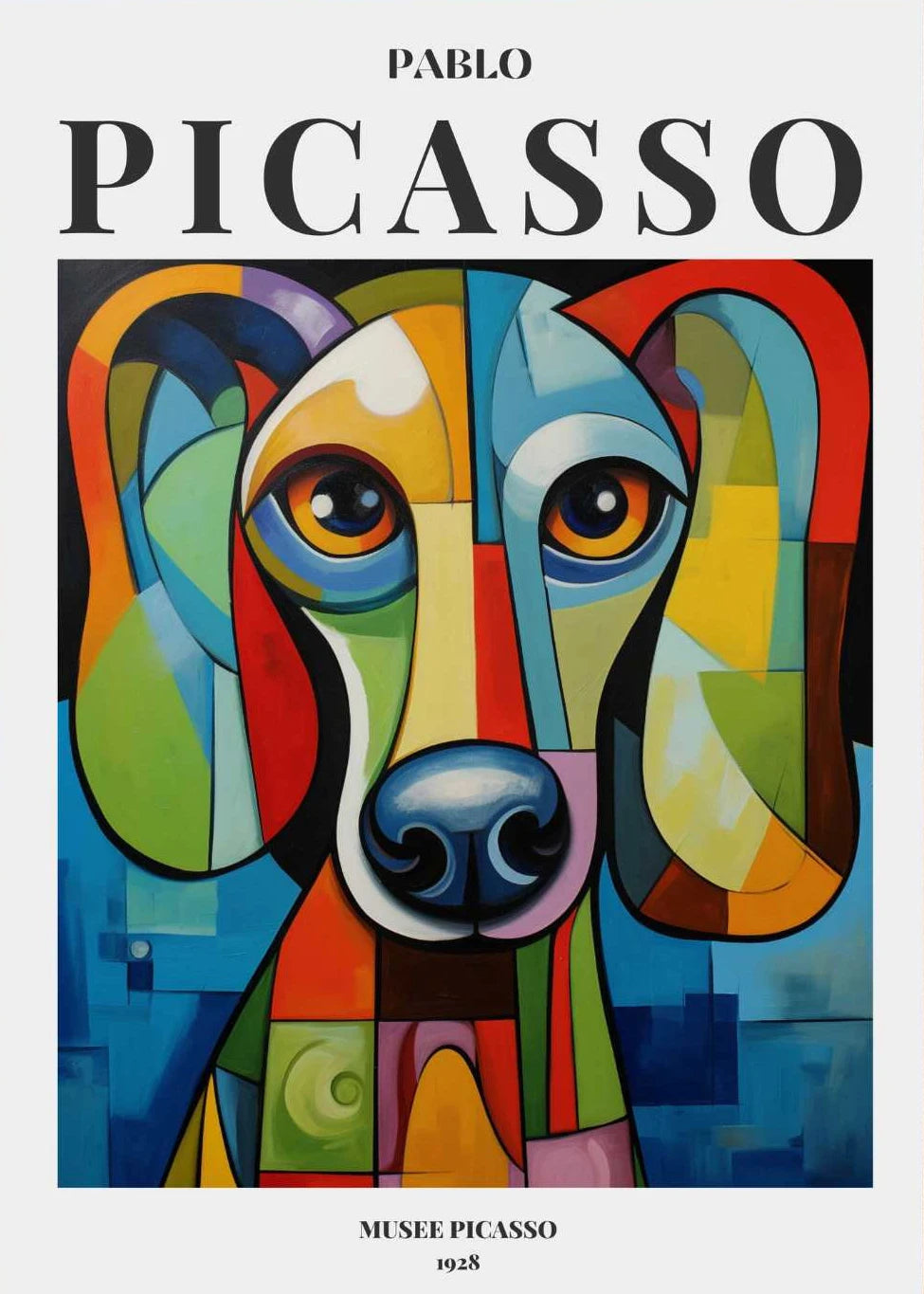 Picasso Exhibition Dog Poster Neutral Beige Vintage Minimalist Prints Canvas Painting Wall Art Pictures Home Room Modern Decor