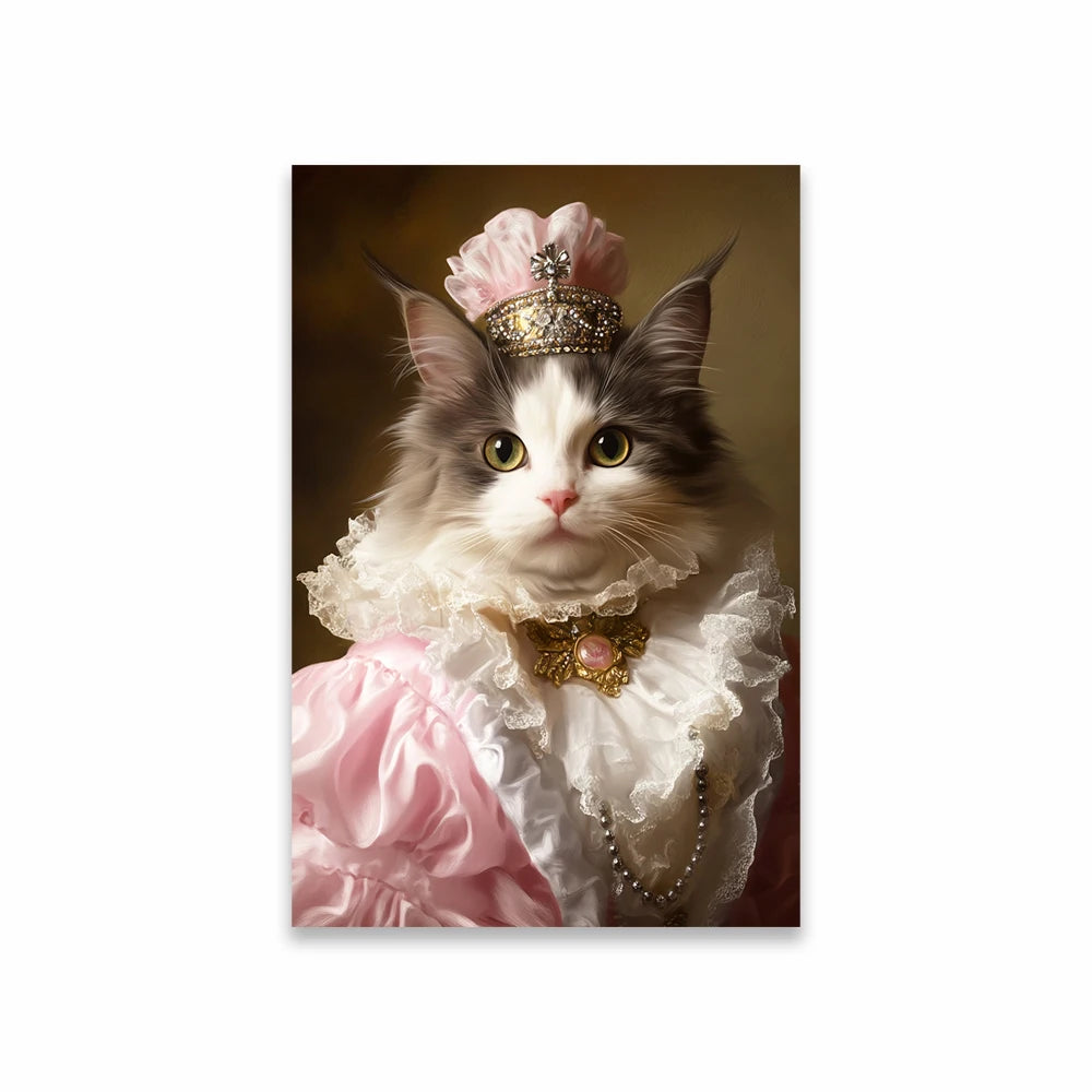 Custom Royal Pet Portrait Poster Personalized Renaissance Dog From Photo Prints Canvas Painting Prints  Gift for Cat Room Decor